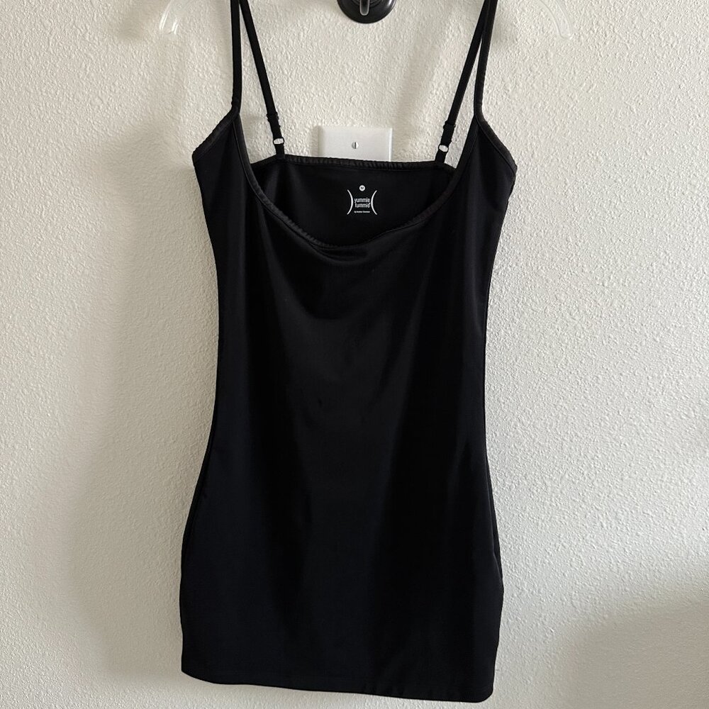 Yummie Tummie Bustless Shapewear Slip W/ Adjustable Straps Medium Black EUC